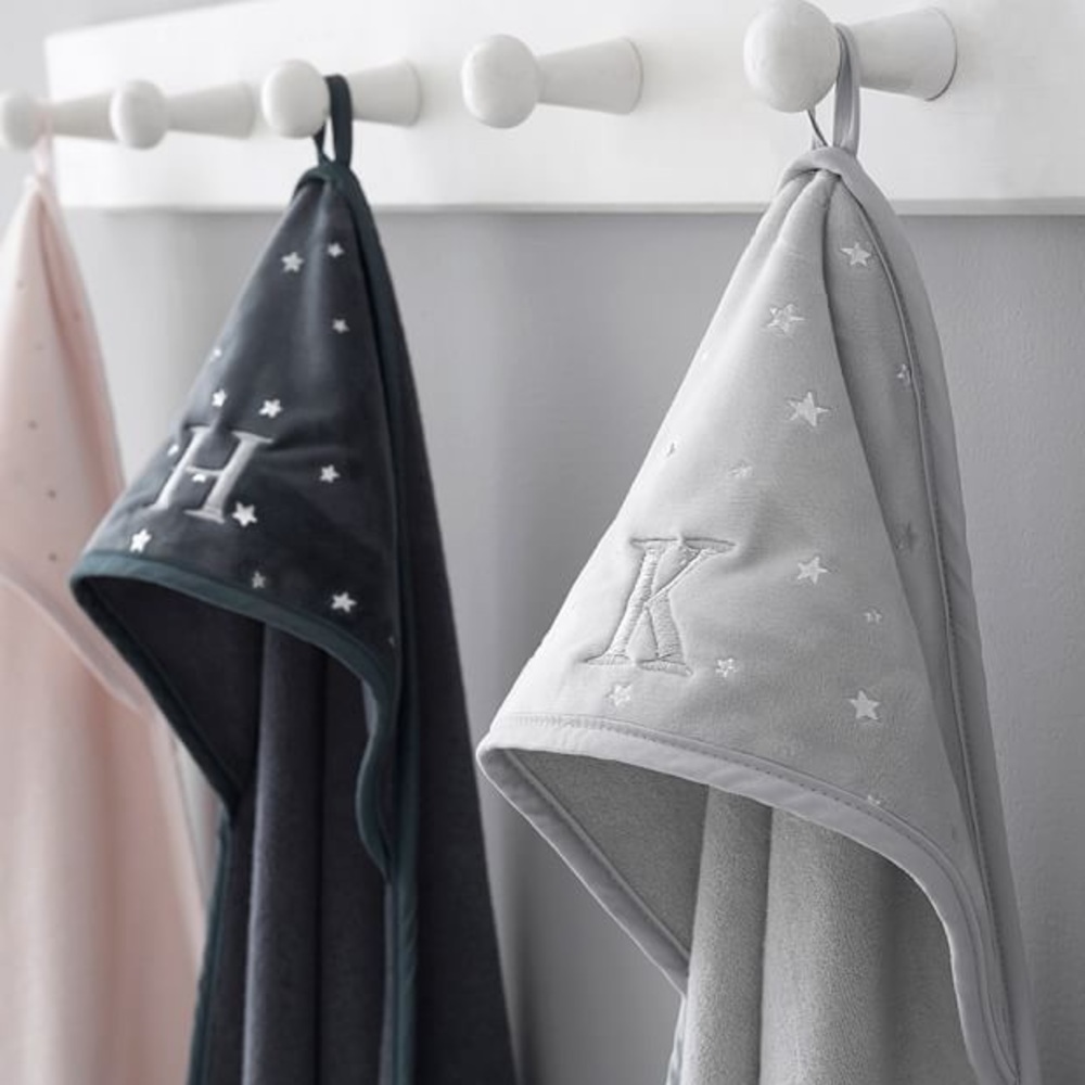 Pottery Barn Kids Chamois Metallic Hooded Towel.